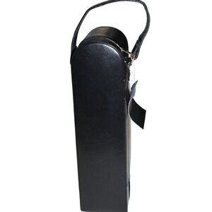 Pipers Brook Vineyard Black Leather Wine Carrier Single Bottle Tote